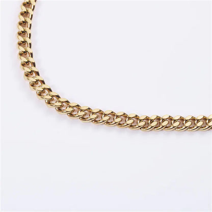 18k Chunky Chain Necklace for Women - Short Style