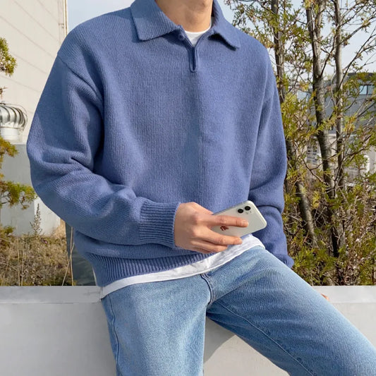 Men's Autumn Loose Lapel Sweater