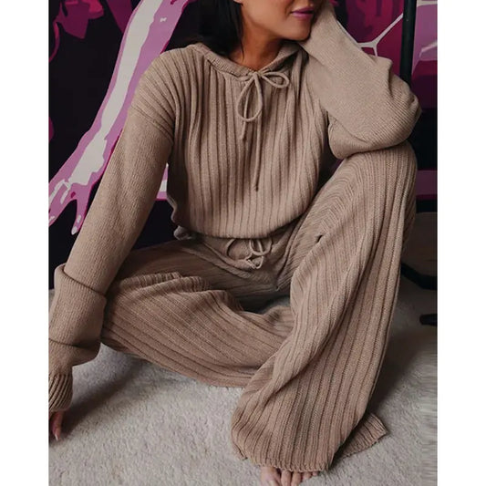 Women's Fall Hooded Long-Sleeve Casual Suit
