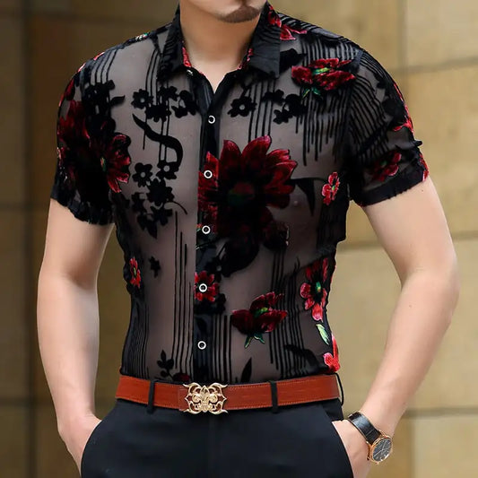 Transparent Short Sleeve Men's