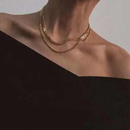 18k Chunky Chain Necklace for Women - Short Style
