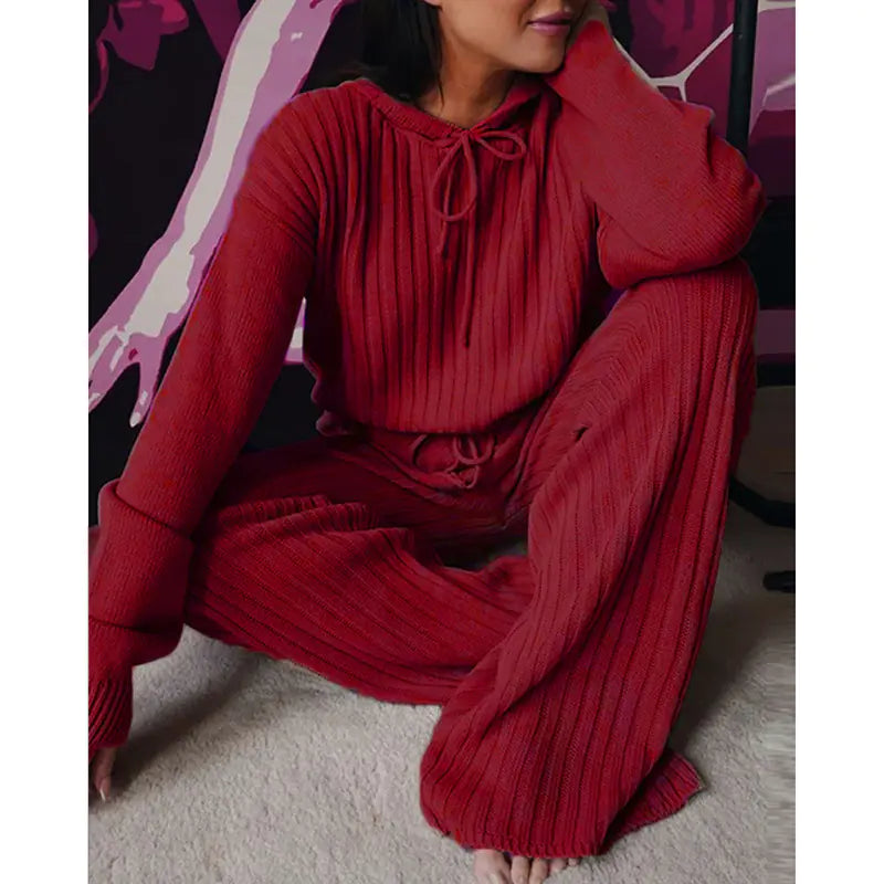 Women's Fall Hooded Long-Sleeve Casual Suit