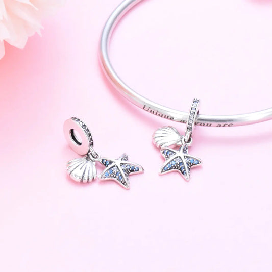 S925 Silver Starfish Dolphin Bracelet DIY Bead Accessories