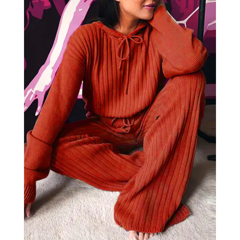 Women's Fall Hooded Long-Sleeve Casual Suit